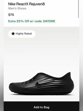 Nike ReactX Rejuven8 Slip-On Shoe — Black